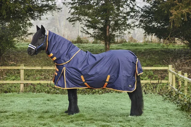 Firefoot ZERO Fill Detachable Neck Turnout Rug in Navy/Orange