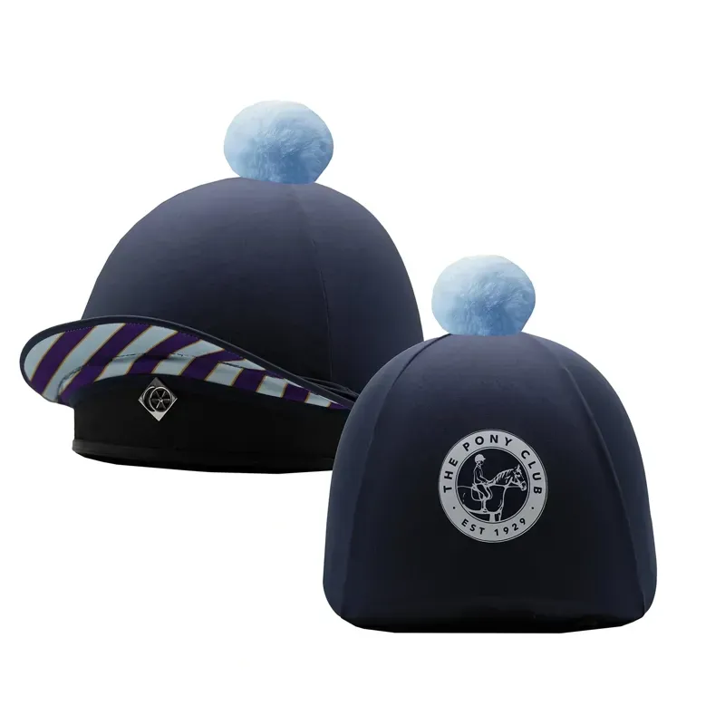 Equetech Official Junior Pony Club 2-In-1 Lycra Hat Silk in Navy