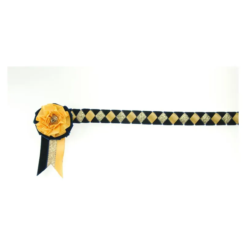 ShowQuest Newport Brow Band in Navy/Sunshine/Gold