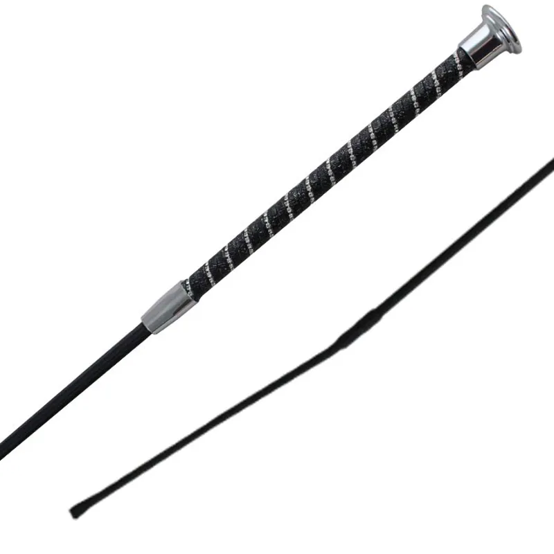 Woof Wear Twisted Dressage Whip 110 - Black/Silver
