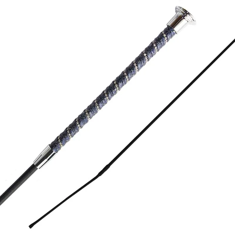 Woof Wear Twisted Dressage Whip 110 - Navy/Silver