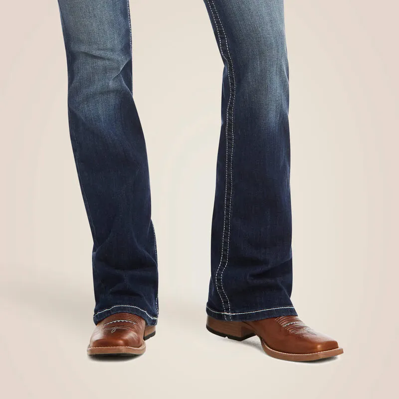 Ariat Mid Rise Entwined Boot Cut Jean - Marine-4