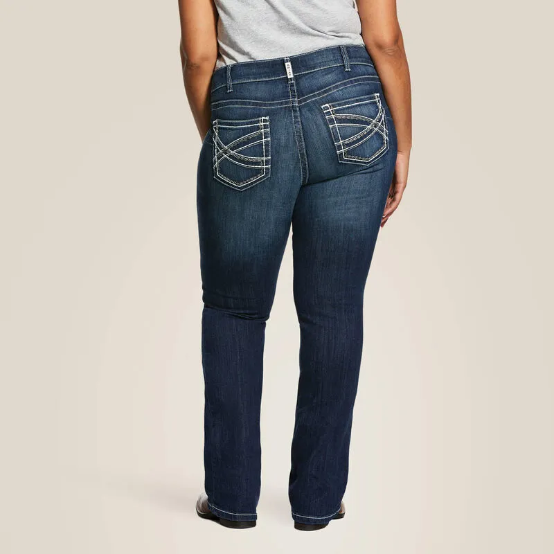 Ariat Mid Rise Entwined Boot Cut Jean - Marine-2