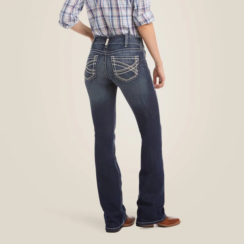 Ariat Mid Rise Entwined Boot Cut Jean - Marine-1