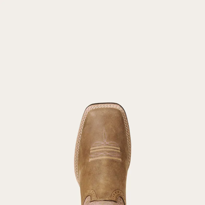 Ariat Round Up Remuda Wide Square Toe Western Boot - Brown Bomber-3