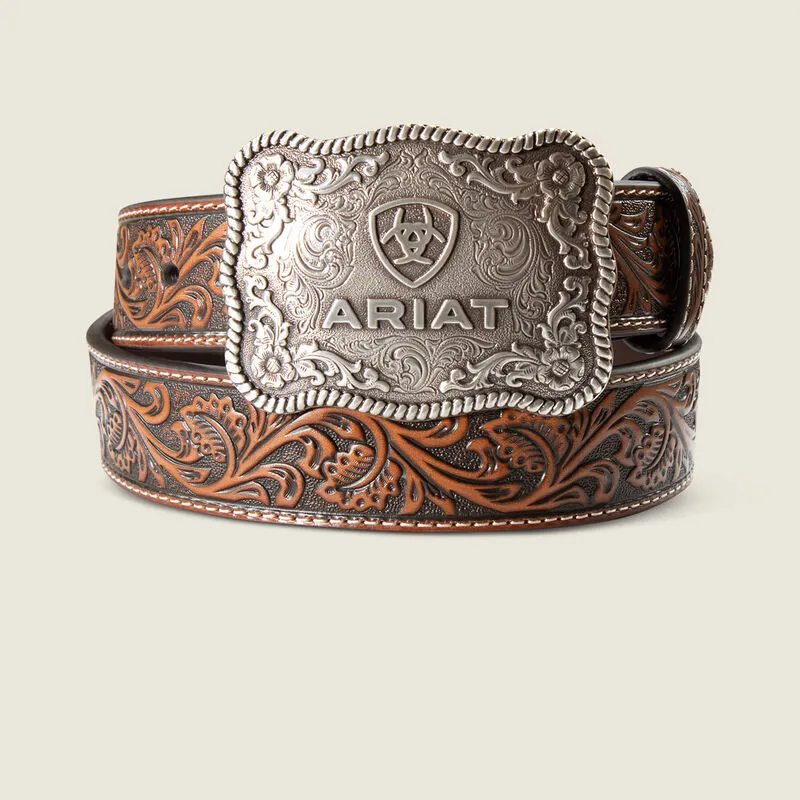 Ariat Leather Cow Buckle Belt - Dark Brown