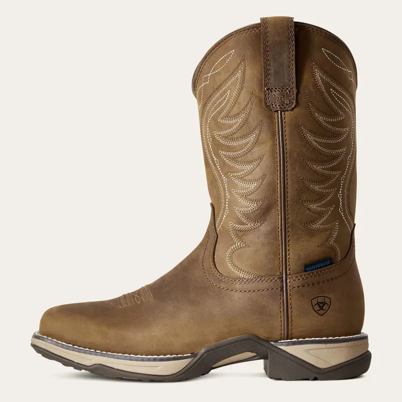 Ariat Anthem Waterproof Western Boot - Distressed Brown