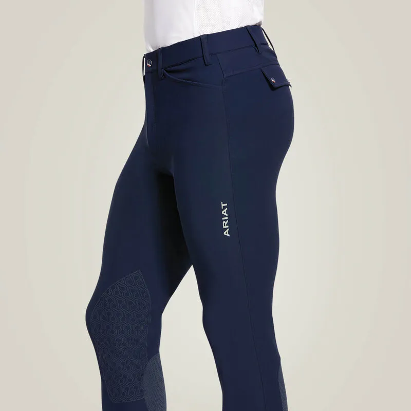 Ariat Tri Factor Grip Knee Patch Breech - Navy-2