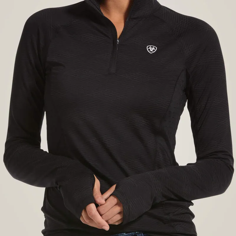 Ariat Lowell 2.0 1/4 Zip Baselayer - Black Reflective-1