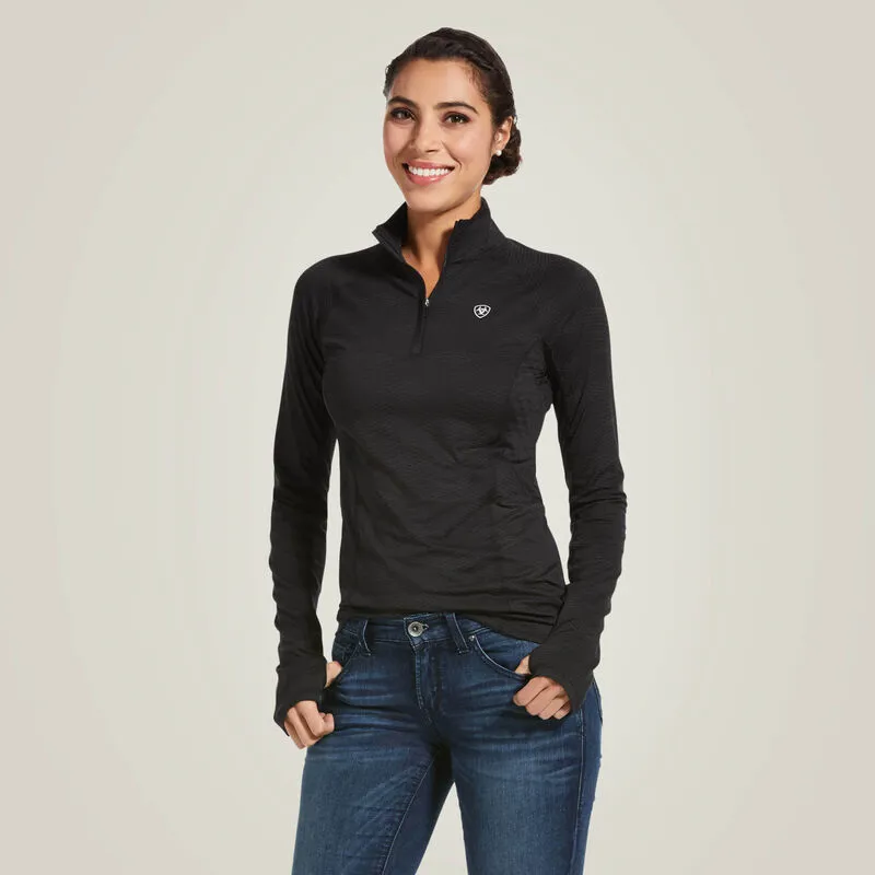 Ariat Lowell 2.0 1/4 Zip Baselayer - Black Reflective