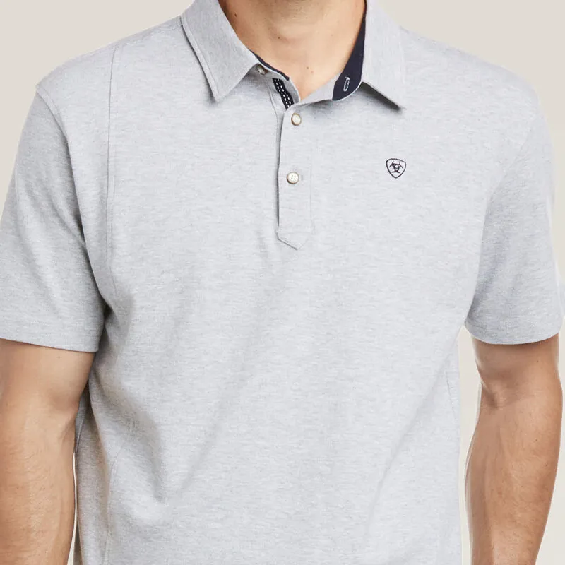 Ariat Medal Polo Shirt - Heather Grey-2
