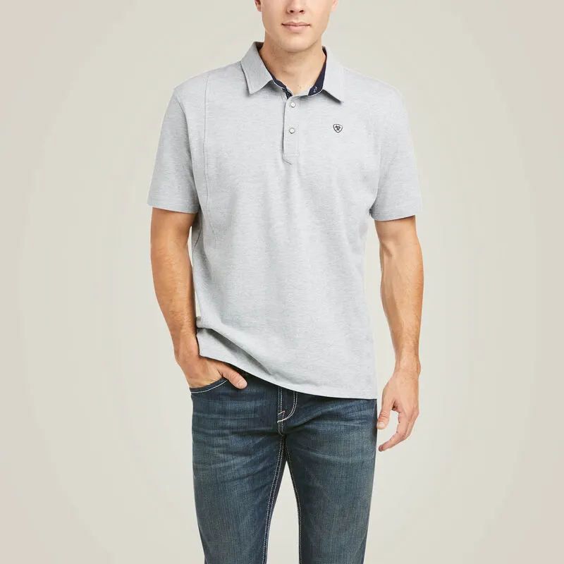Ariat Medal Polo Shirt - Heather Grey