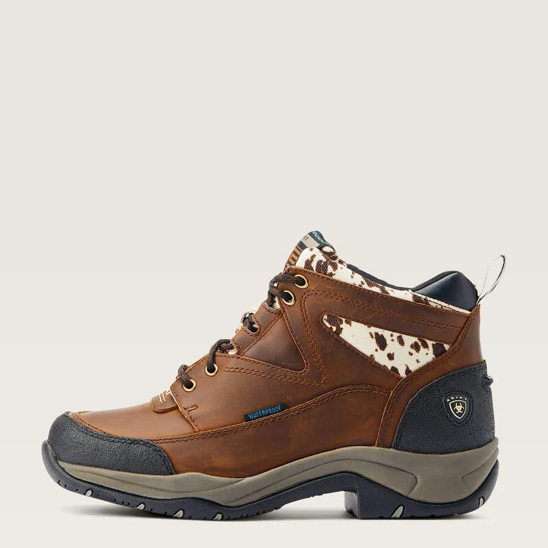 Ariat Terrain Waterproof Boot - Distressed Brown/Speckled Cow Print-1