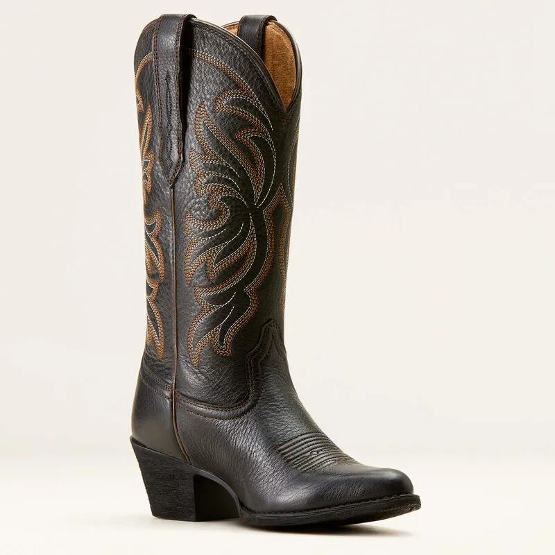 Ariat Heritage J Toe Western Boot - Black Deertan-3