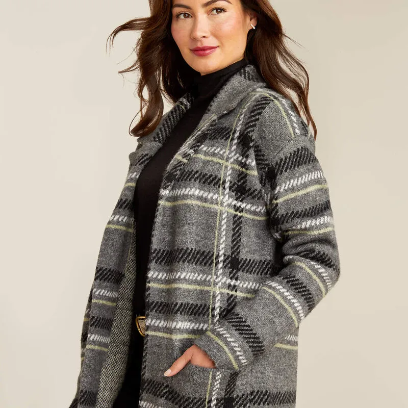 Ariat Ballston Cardigan - Charcoal Plaid-1