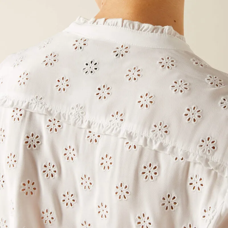 Ariat Clarion Blouse - White Eyelet-2