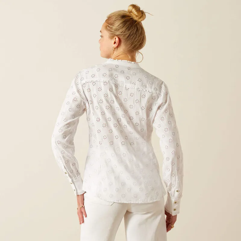 Ariat Clarion Blouse - White Eyelet-1