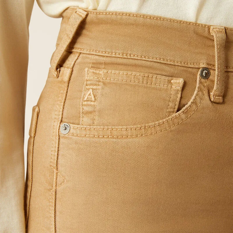 Ariat Ultra High Rise Countryside Wide Leg Crop Jeans - French Khaki-3