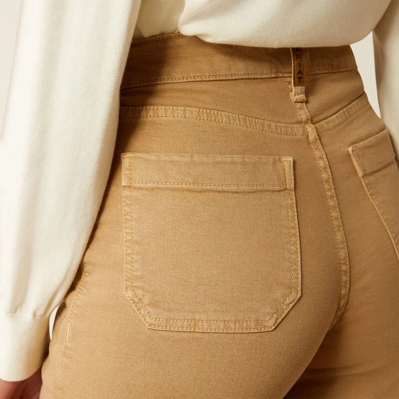 Ariat Ultra High Rise Countryside Wide Leg Crop Jeans - French Khaki-4