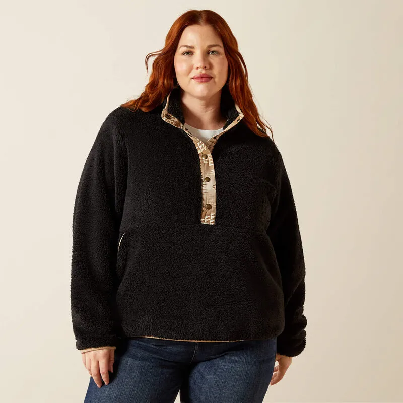 Ariat Berber Snap Front Sweatshirt - Black-3