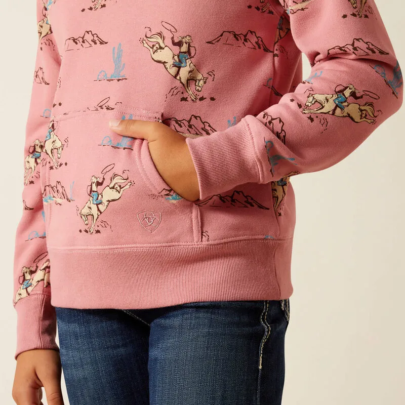 Ariat Bronc Scene 1/4 Zip Sweatshirt-2