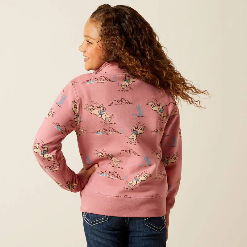 Ariat Bronc Scene 1/4 Zip Sweatshirt-1