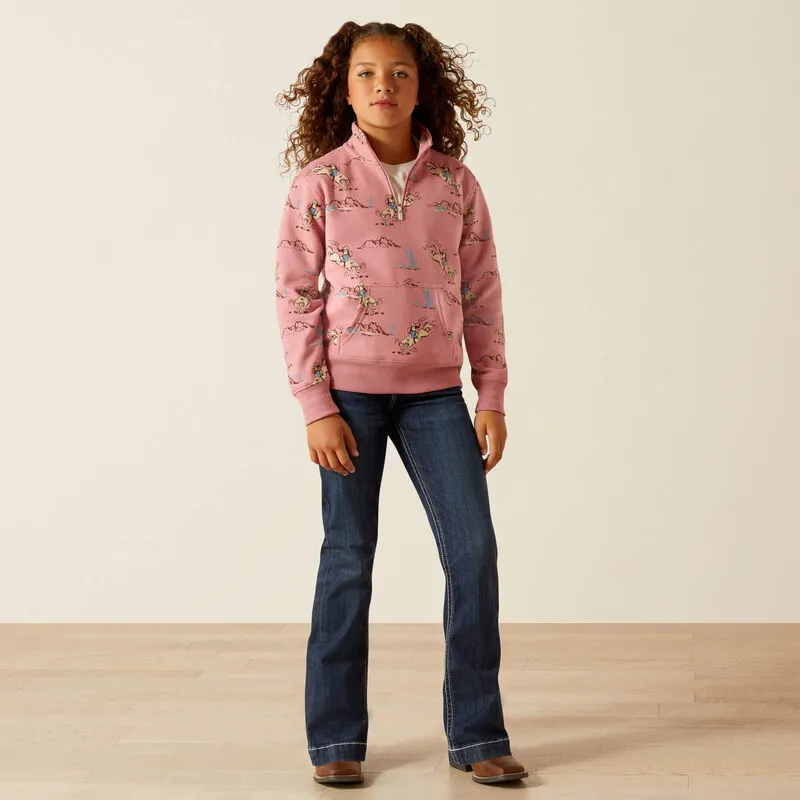 Ariat Bronc Scene 1/4 Zip Sweatshirt-4