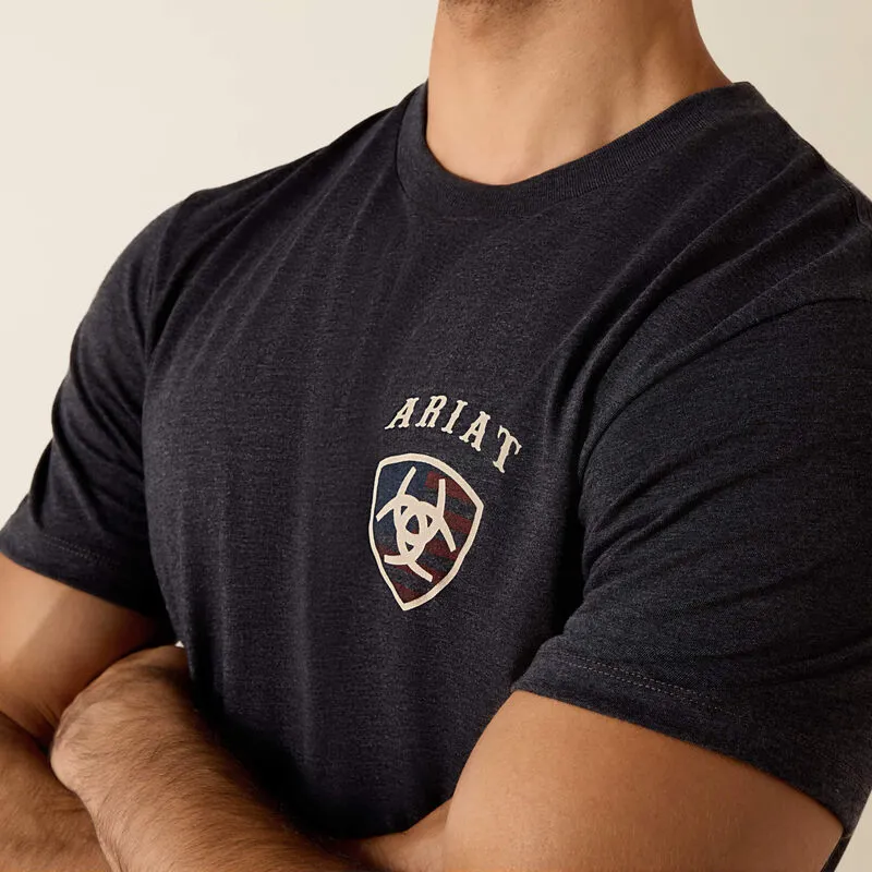 Ariat Men's American Bison Classic Fit T-Shirt - Charcoal Heather-3