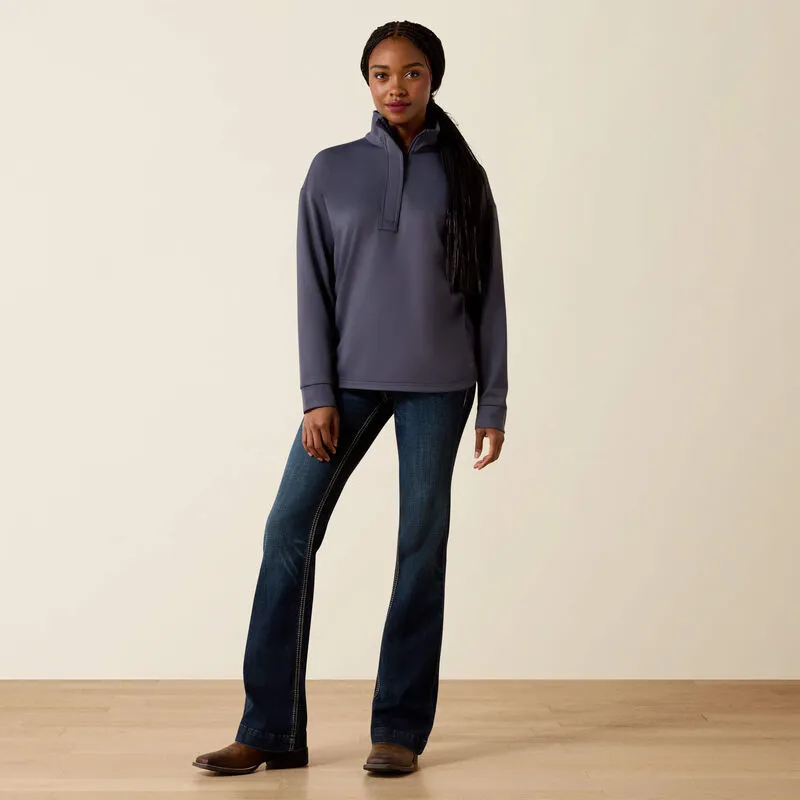 Ariat Breeze Logo 1/2 Zip Sweatshirt - Ombre Blue-4