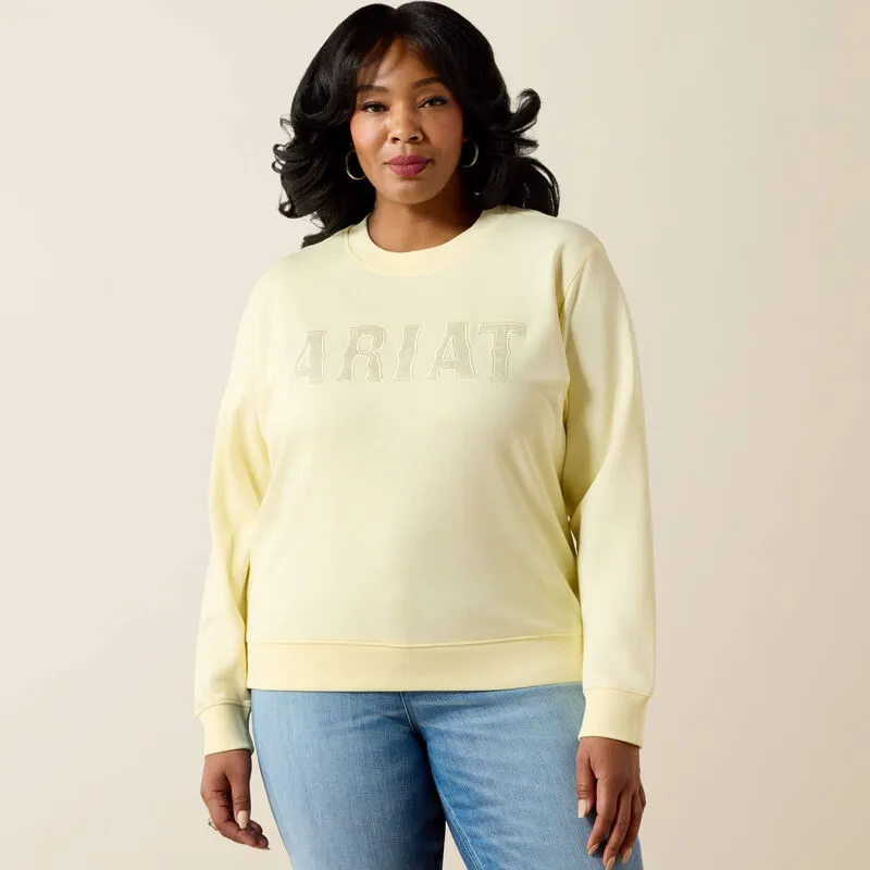 Ariat Women's Essential Crew Sweatshirt - Pear Sorbet-2