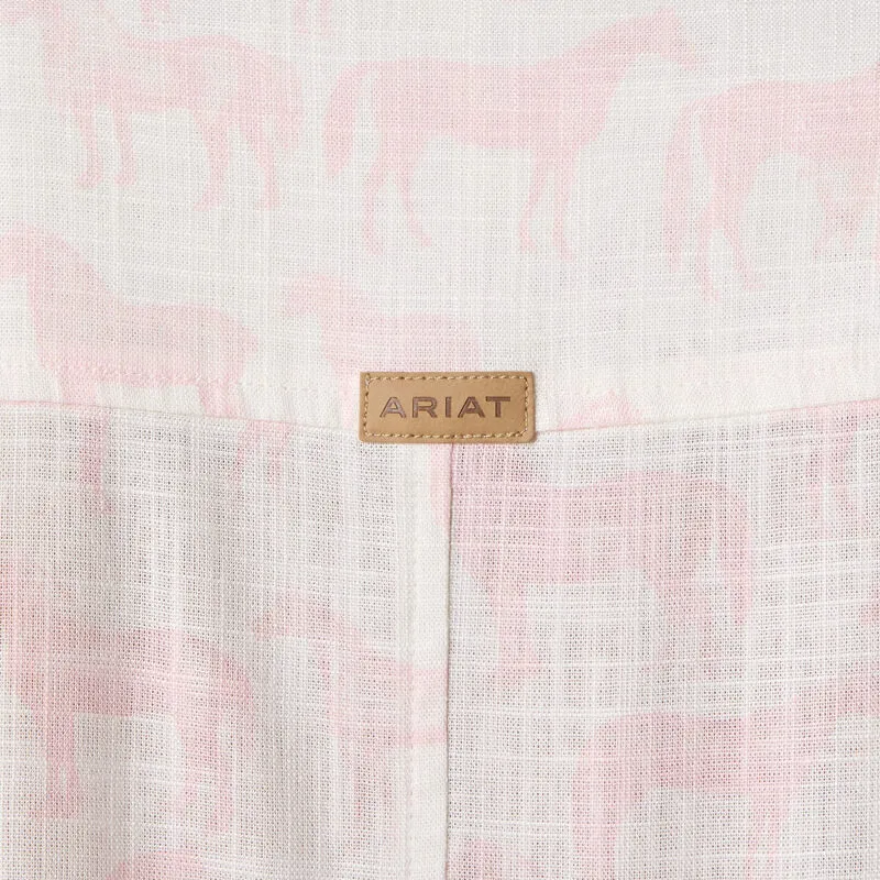 Ariat Rudford Shirt - Icy Pink Horse Print-2