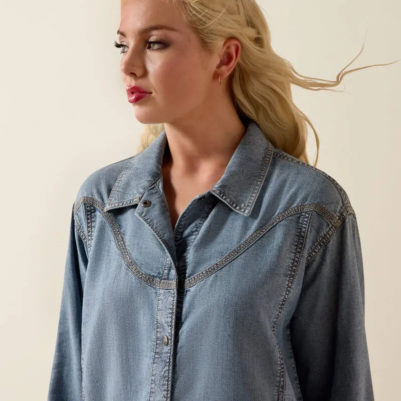 Ariat Bonfire Shirt Jacket - Medium Blue-2