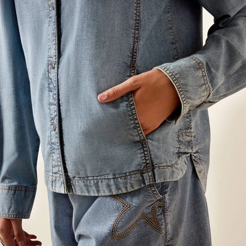 Ariat Bonfire Shirt Jacket - Medium Blue-3