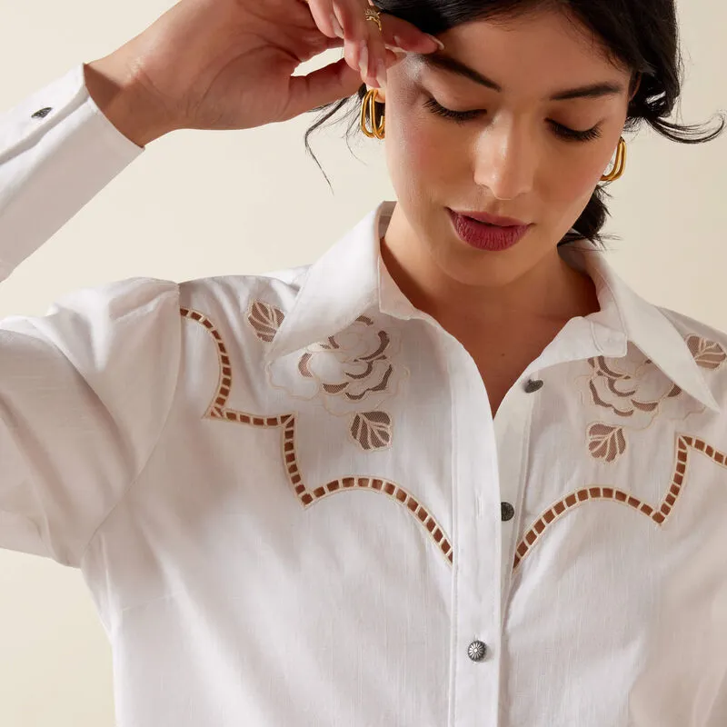 Ariat Lattice Western Shirt - White-3