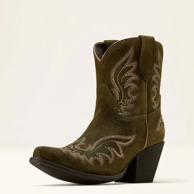 Ariat Chandler X Toe Western Boot - Soft Olive Suede