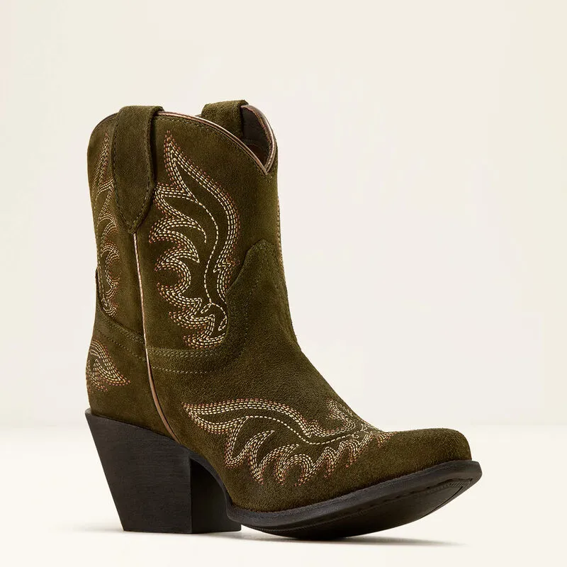 Ariat Chandler X Toe Western Boot - Soft Olive Suede-2