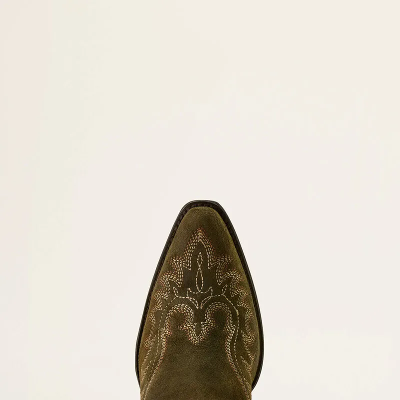 Ariat Chandler X Toe Western Boot - Soft Olive Suede-6