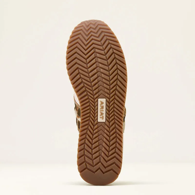 Ariat Ranch Runner Trainer - Bright Cream / Gilded Leopard Hair On-5