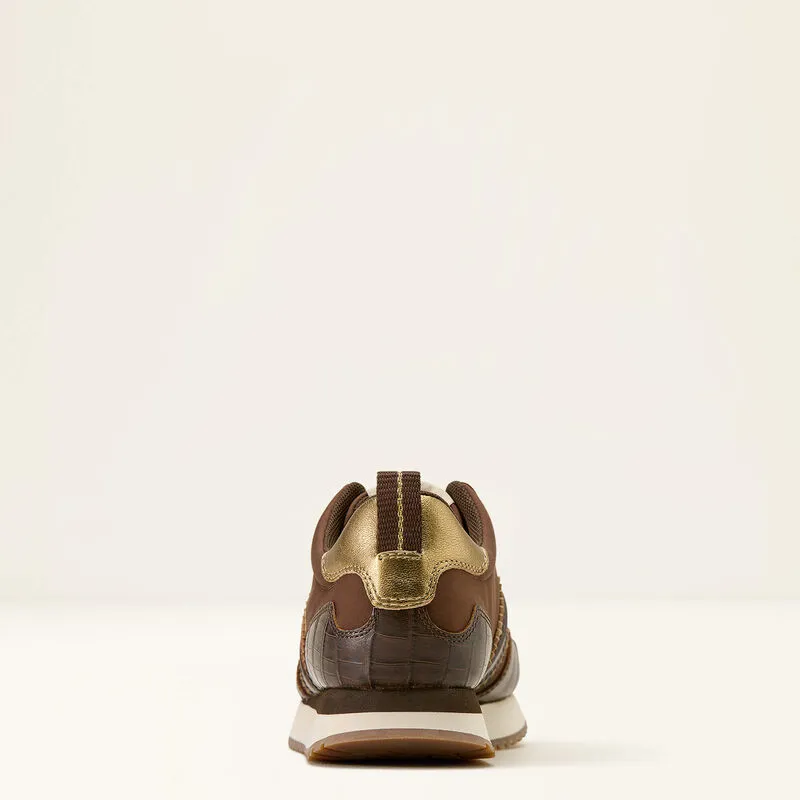 Ariat Ranch Runner Trainer -  Aged Tan/Luxe Espresso Croc Print-4