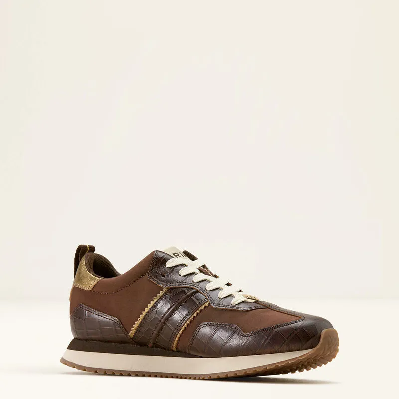 Ariat Ranch Runner Trainer -  Aged Tan/Luxe Espresso Croc Print-5