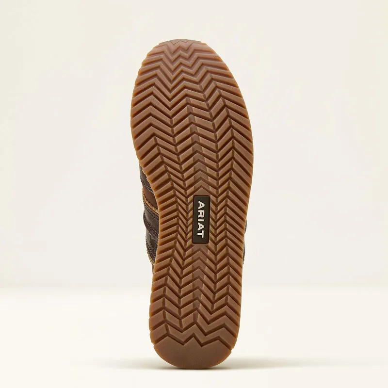 Ariat Ranch Runner Trainer -  Aged Tan/Luxe Espresso Croc Print-2