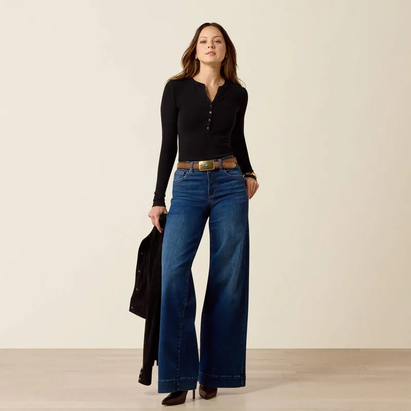 Ariat Women's High Rise Revel Vilma Ultrastretch Wide Leg Jeans - Norwalk-2