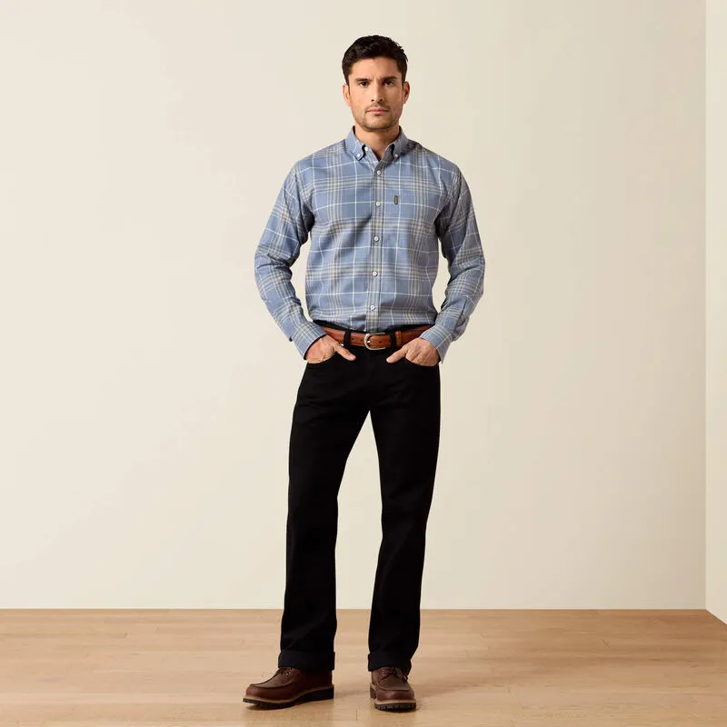 Ariat Men's Clement Shirt - Soft Blue Plaid-4