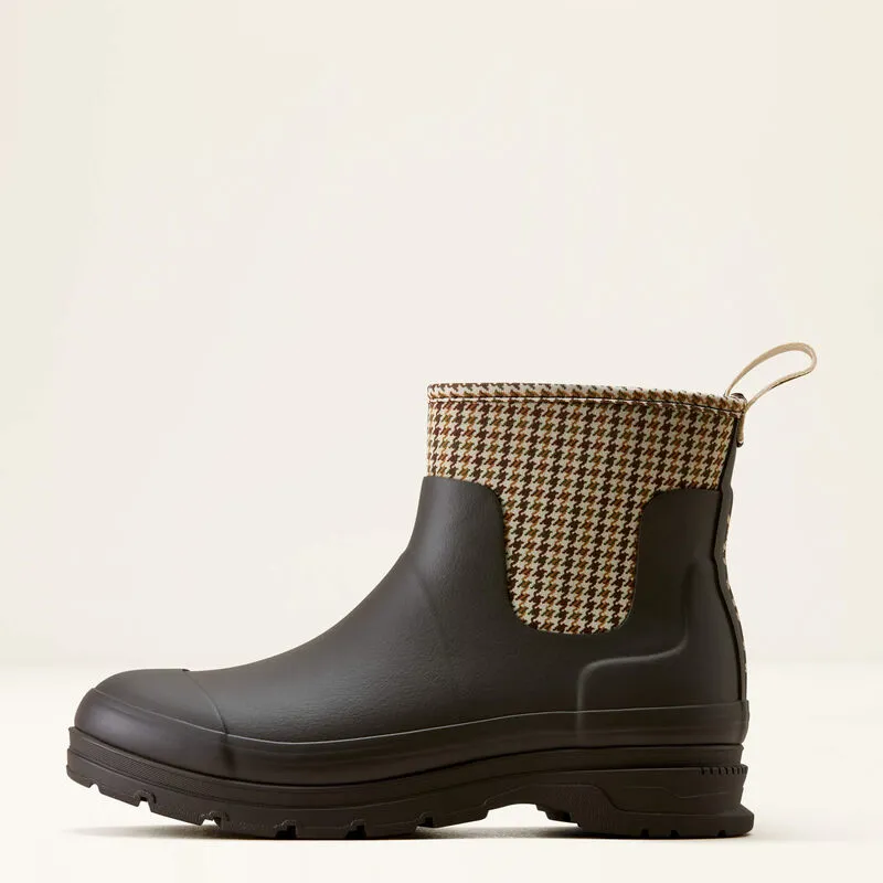 Ariat Kelmarsh Shortie Rubber Boot - Chocolate/Tan Twill -1