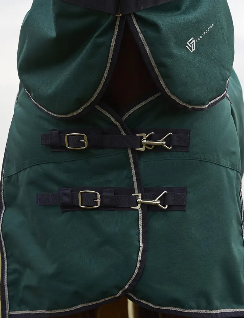 Weatherbeeta ComFiTec Plus Dynamic Turnout Detach-A-Neck 100G - Forest green/Navy-1