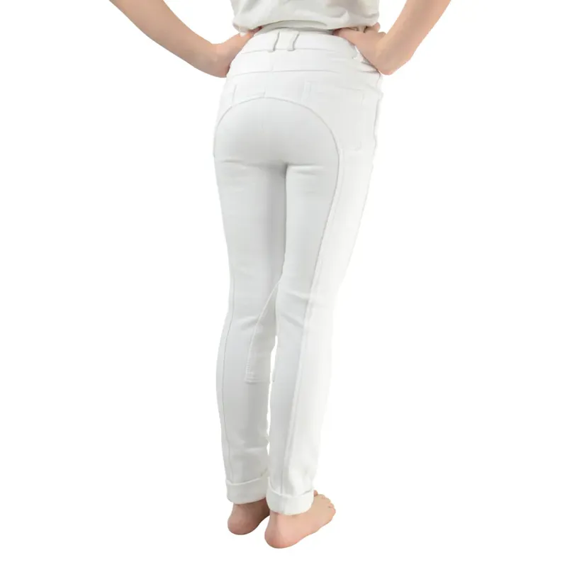 Hy Equestrian Melton Children's Jodhpurs - White-1