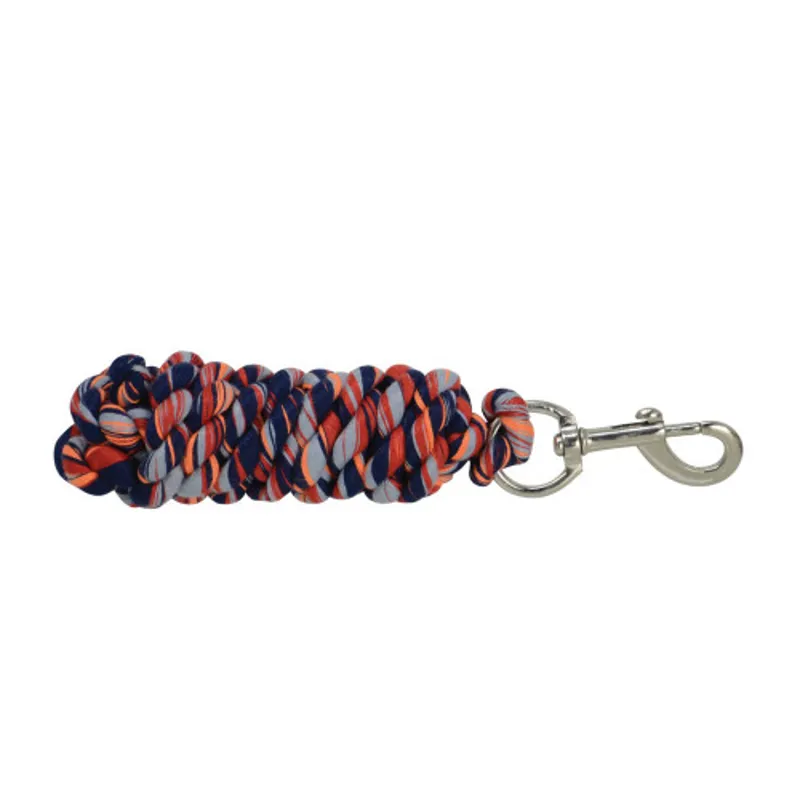 Hy Equestrian Three Toned Lead Rope - Grey/Red/Navy/Orange