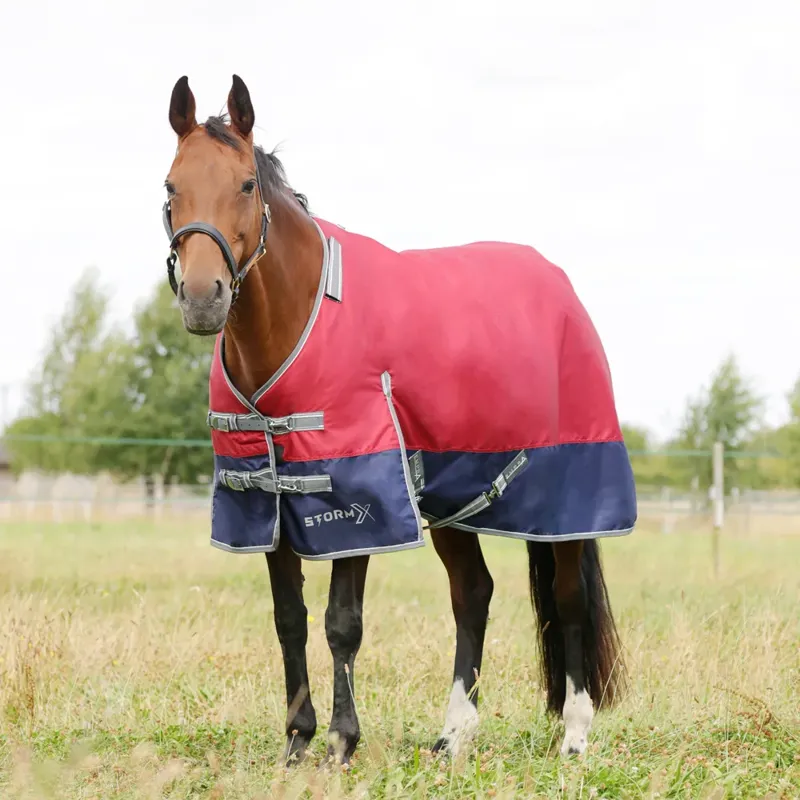 StormX Empra 200 Turnout Rug with Detachable Neck - Burgundy-5