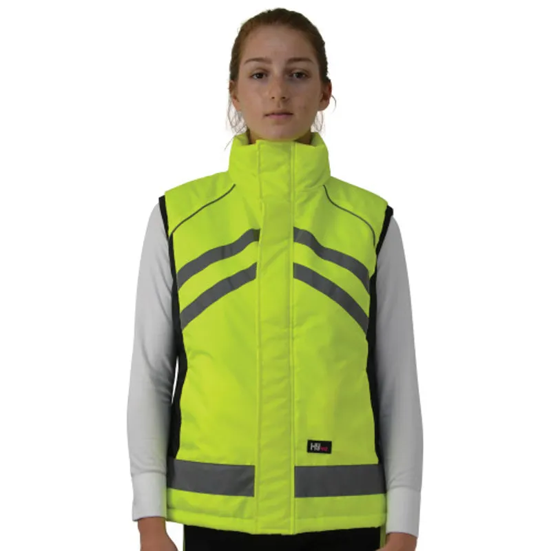 Hy Equestrian Reflector Padded Gilet - Yellow