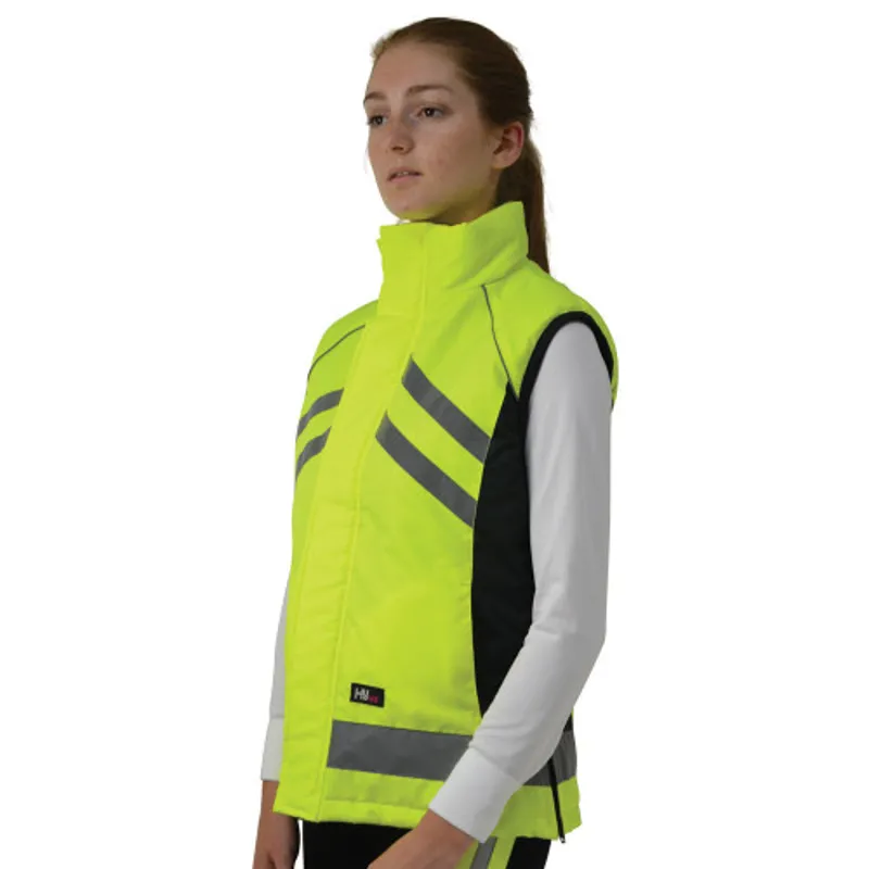 Hy Equestrian Reflector Padded Gilet - Yellow-1